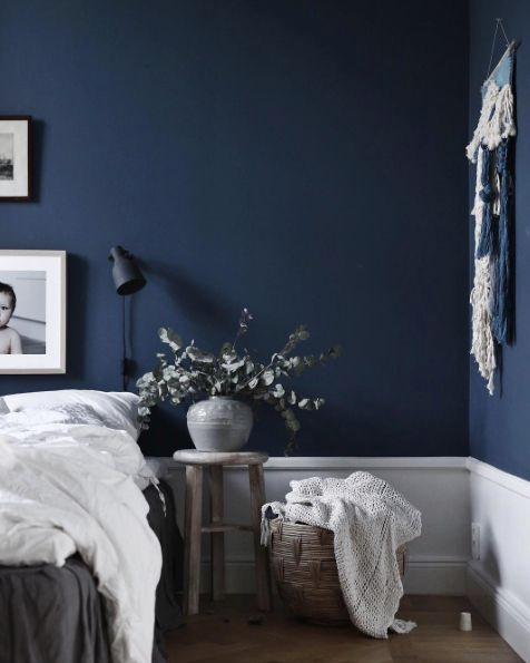 изысканная голубая спальня