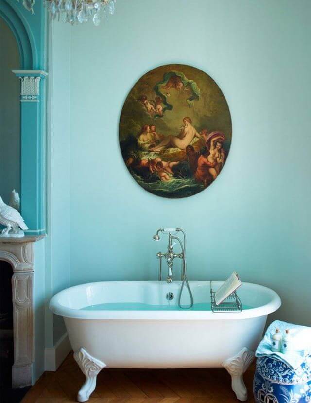 Бирюзовая ванная в классическом стиле