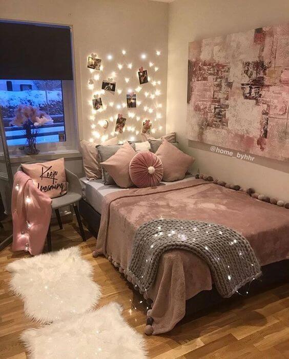 изумительная розовая спальня