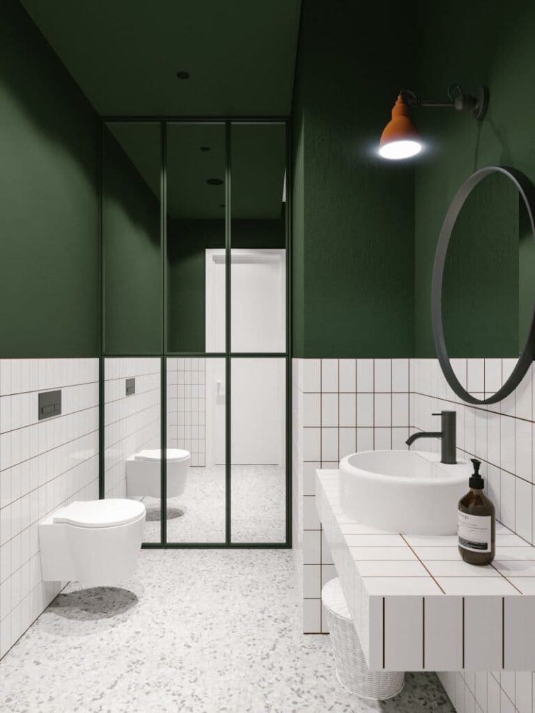 очаровательная зеленая ванная