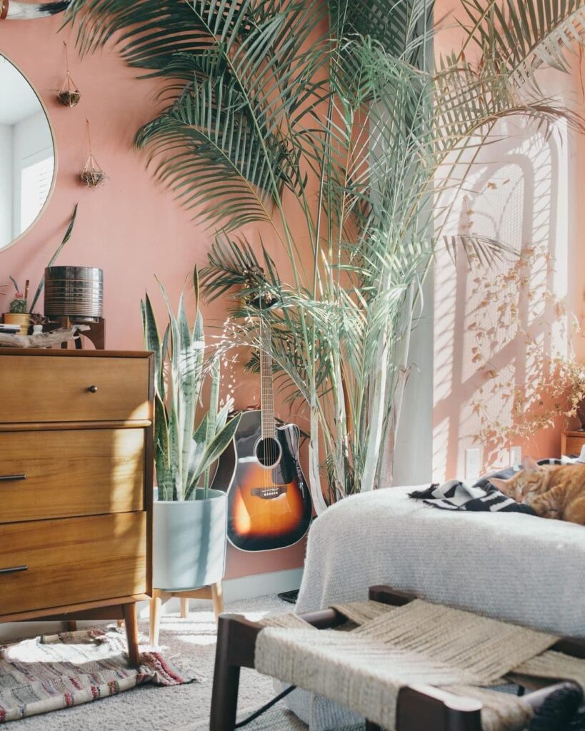 персиковая спальня в квартире