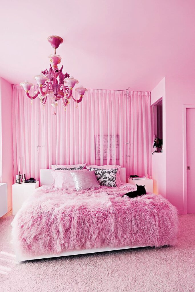 американская розовая спальня
