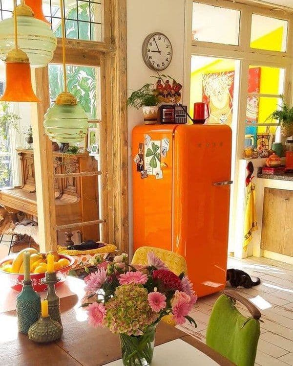 оформление кухни в оранжевых цветах