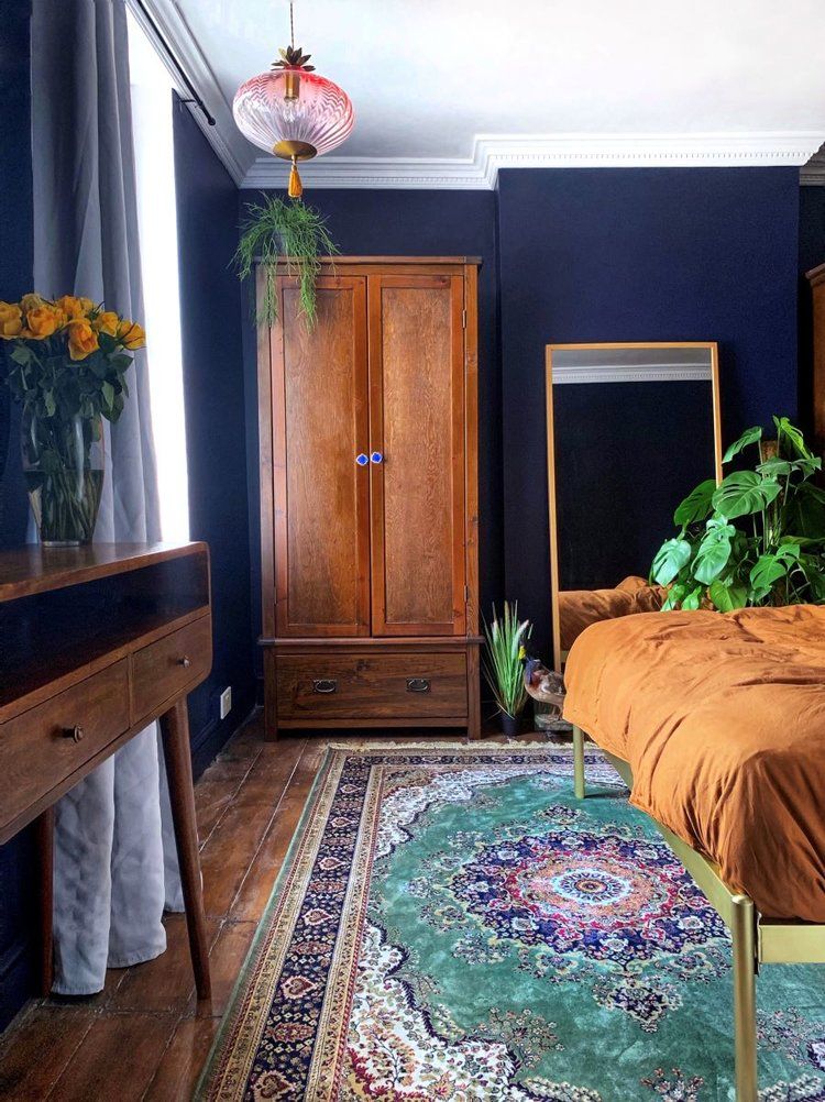 роскошная голубая спальня