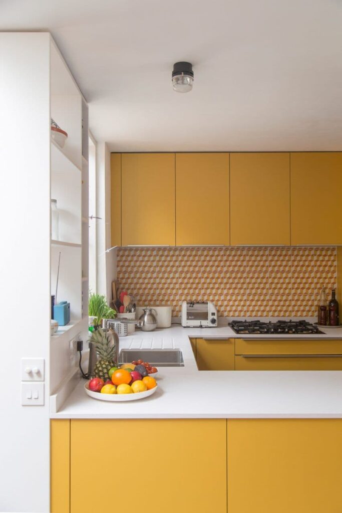 дизайн желтой кухни