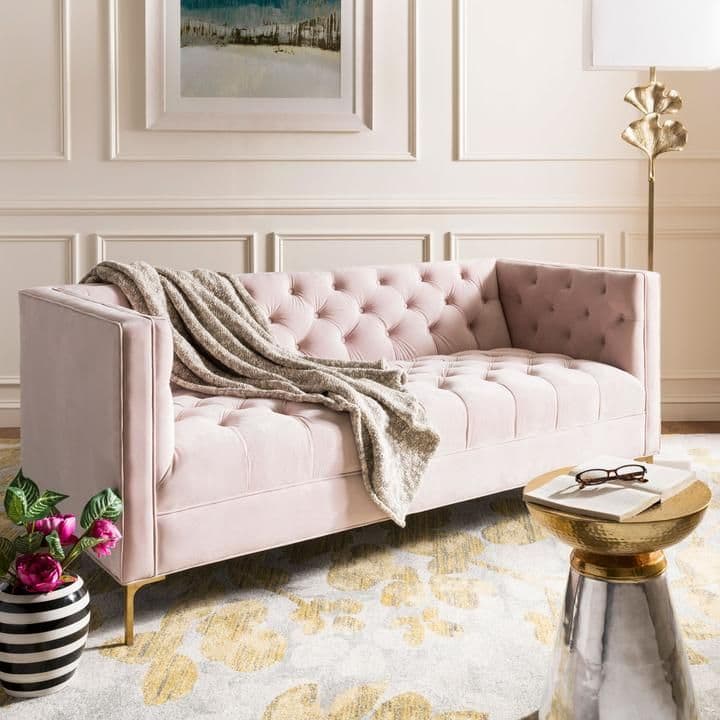 дизайн розовой гостиной