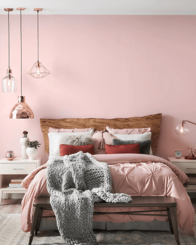 элегантная розовая спальня