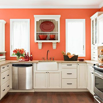 оформление кухни в персиковых цветах