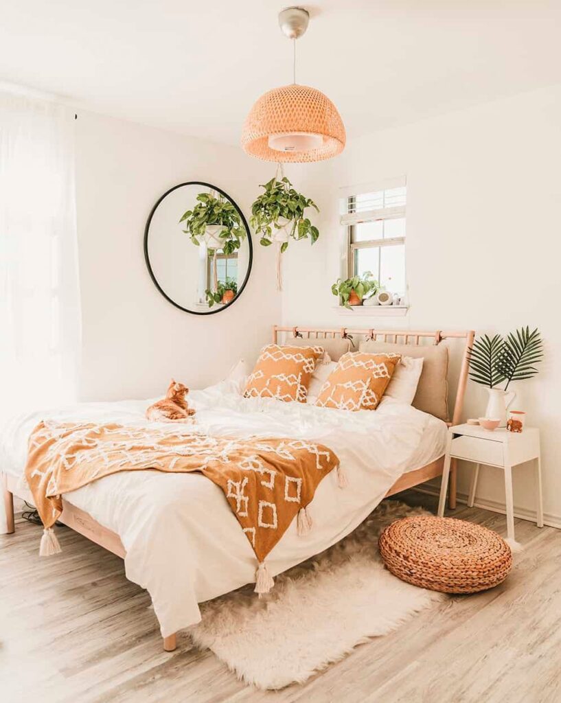 изысканная персиковая спальня