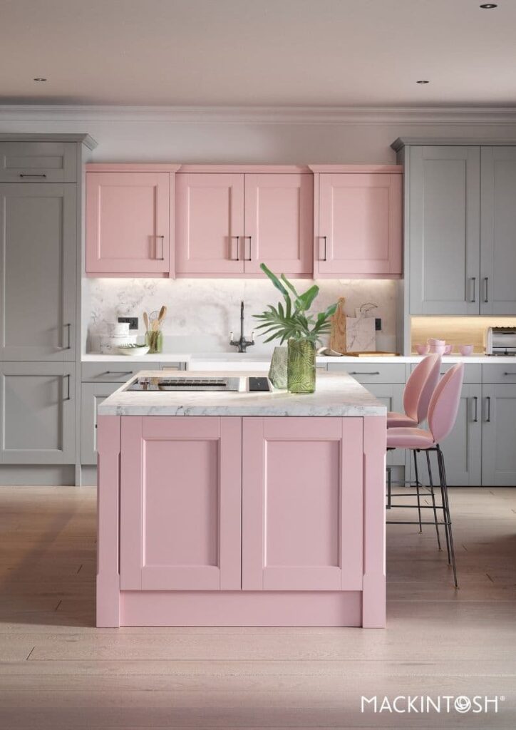 очаровательная розовая кухня