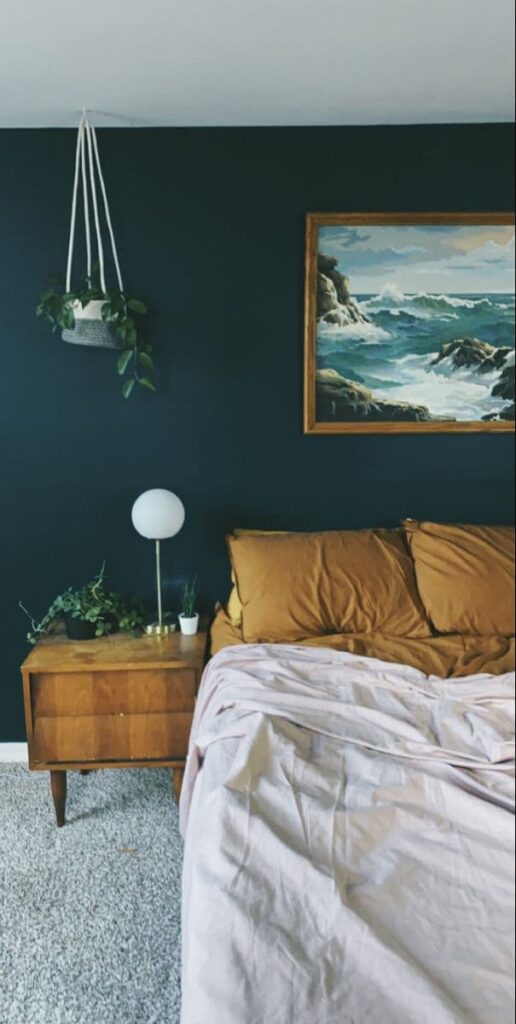 благородная синяя спальня