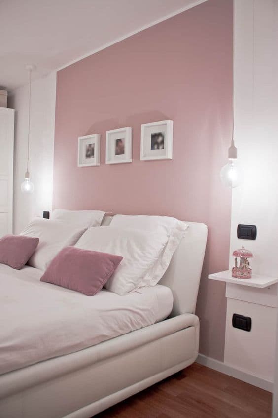 интерьер спальной в розовых тонах