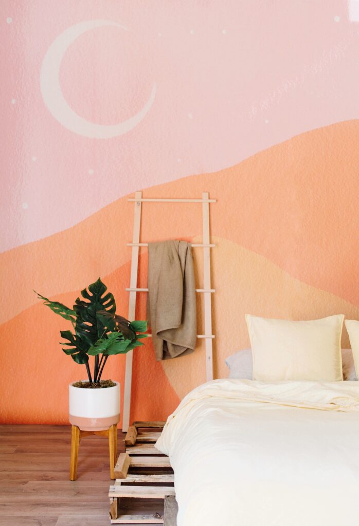 пленительная оранжевая спальня