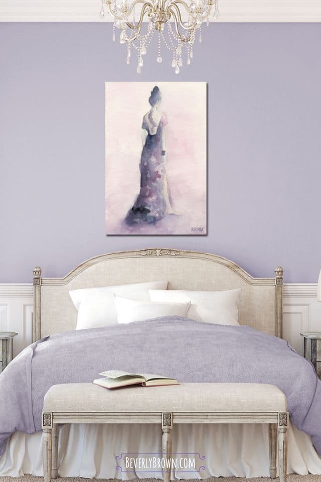 дизайн спальной в лиловых цветах