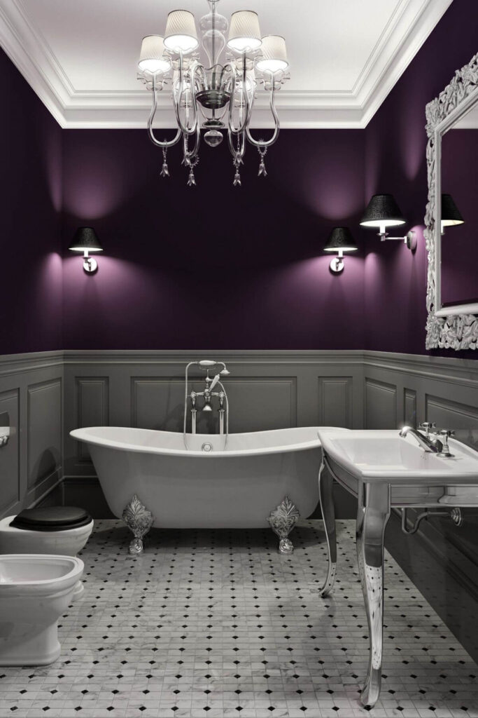 Классическая ванная фиолетового цвета