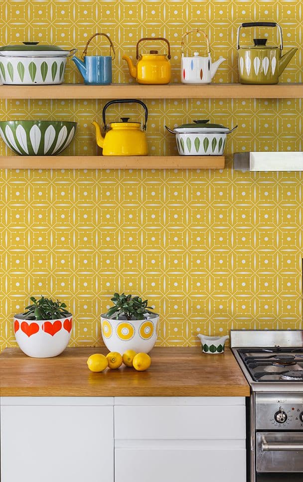уникальный дизайн желтой кухни