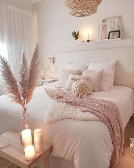 уникальный дизайн спальной в розовых тонах
