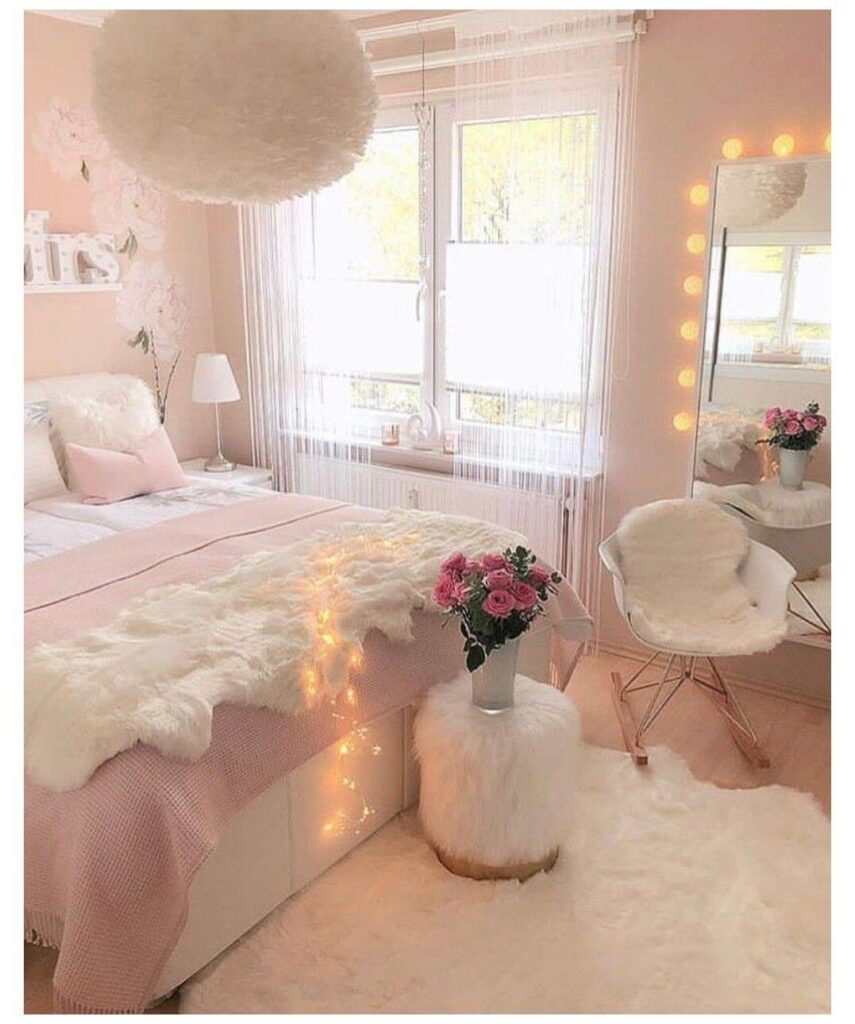розовая спальня для подростка