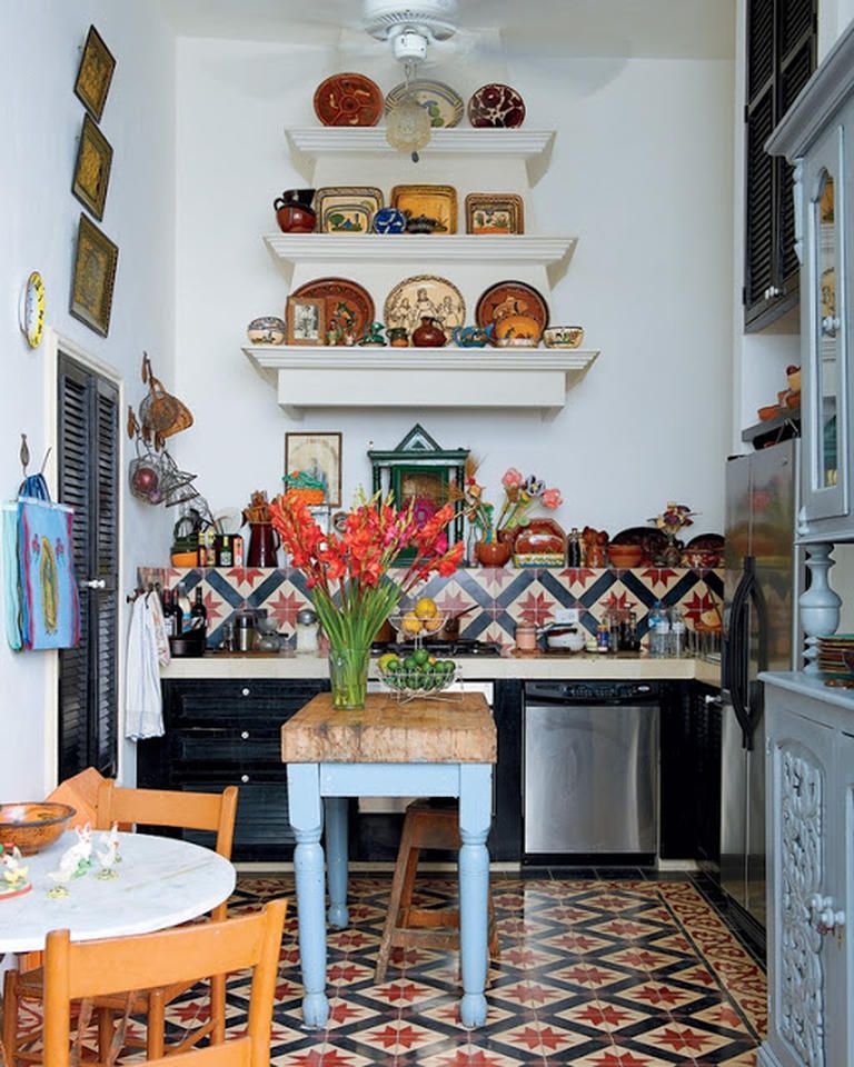 в марокканском стиле кухня в однокомнатной квартире
