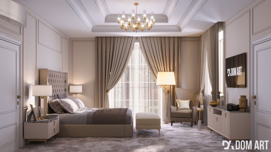 парижская в английском стиле спальня