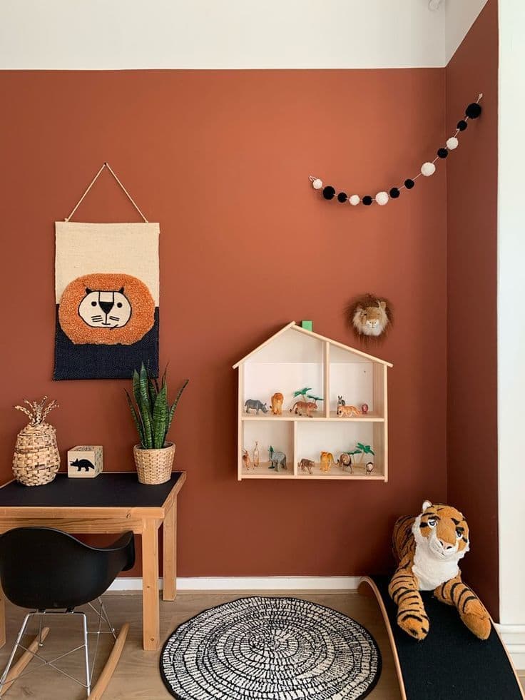 оранжевая детская в 1-комнатной квартире