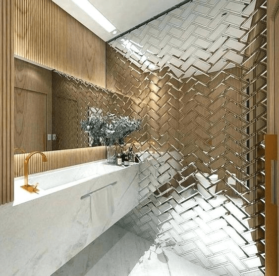 уникальный дизайн золотой ванной