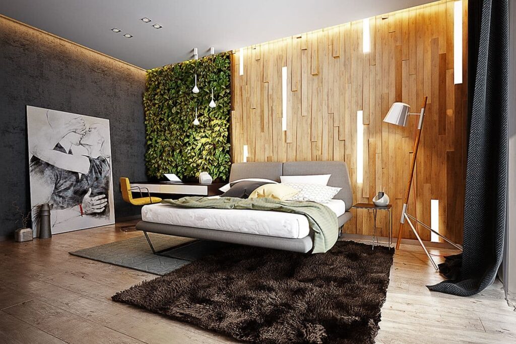 уникальный дизайн в эко стиле спальни