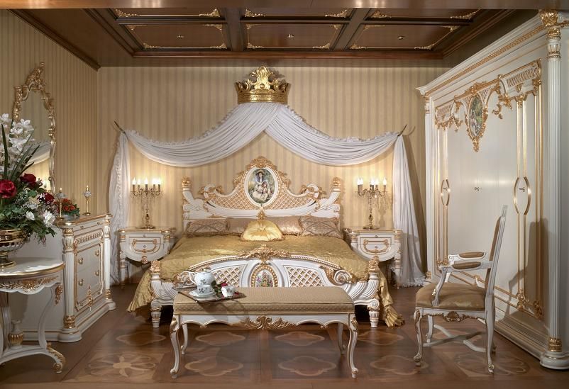 в стиле барокко спальня в 3-комнатной квартире