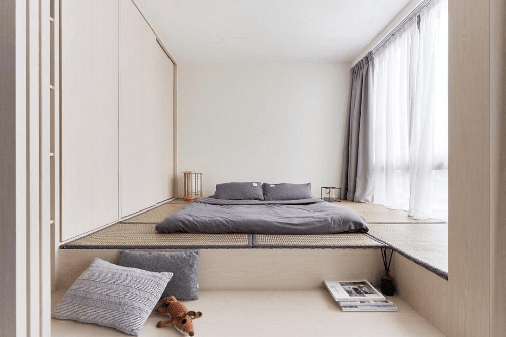 дизайн в японском стиле спальни