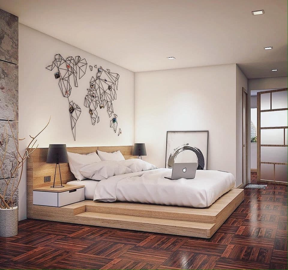 в японском стиле спальня в 2-комнатной квартире