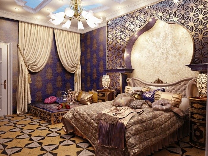 элегантная в восточном стиле спальня