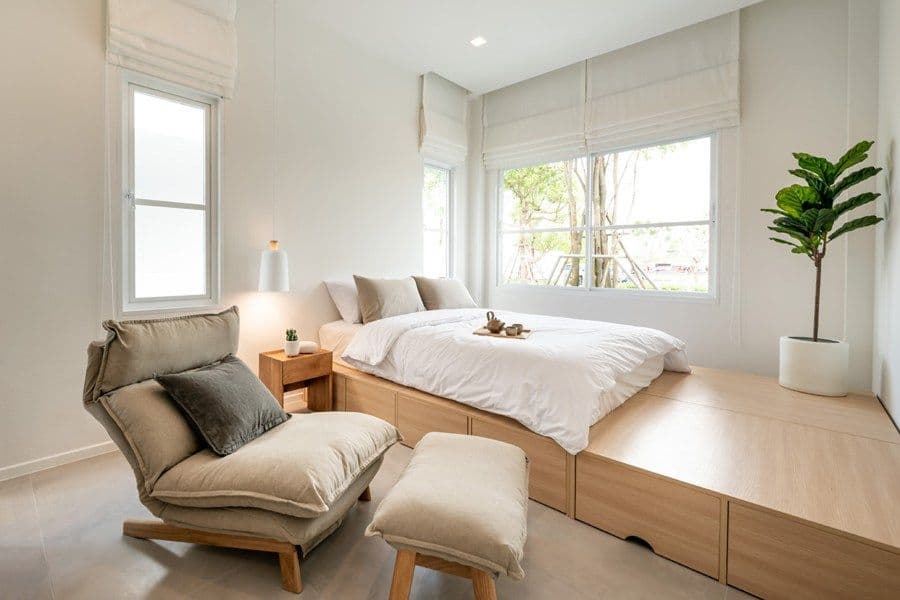 датская в японском стиле спальня