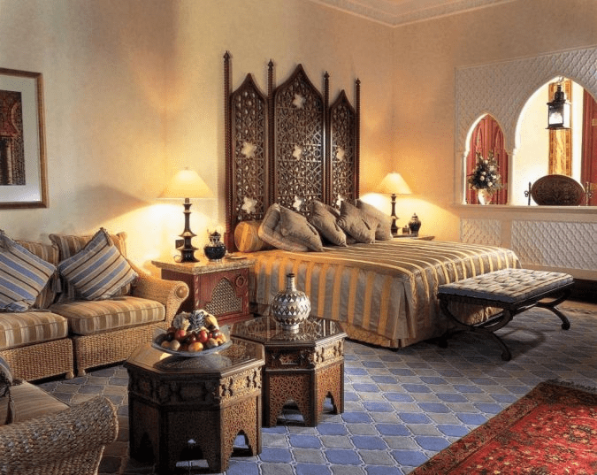 убранство в марокканском стиле спальни