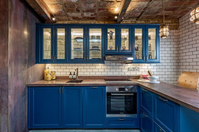 дивная синяя кухня