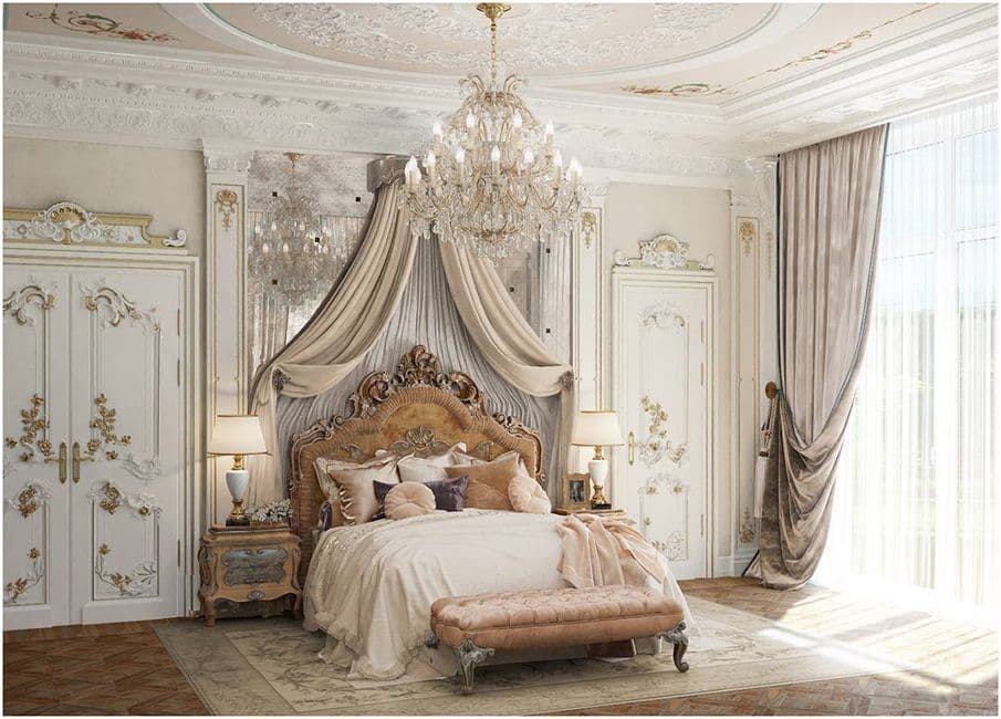 роскошная в стиле ампир спальня