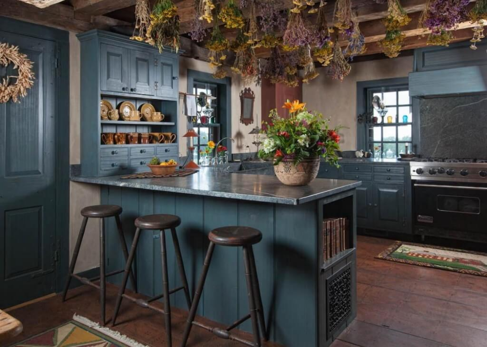изящная синяя кухня