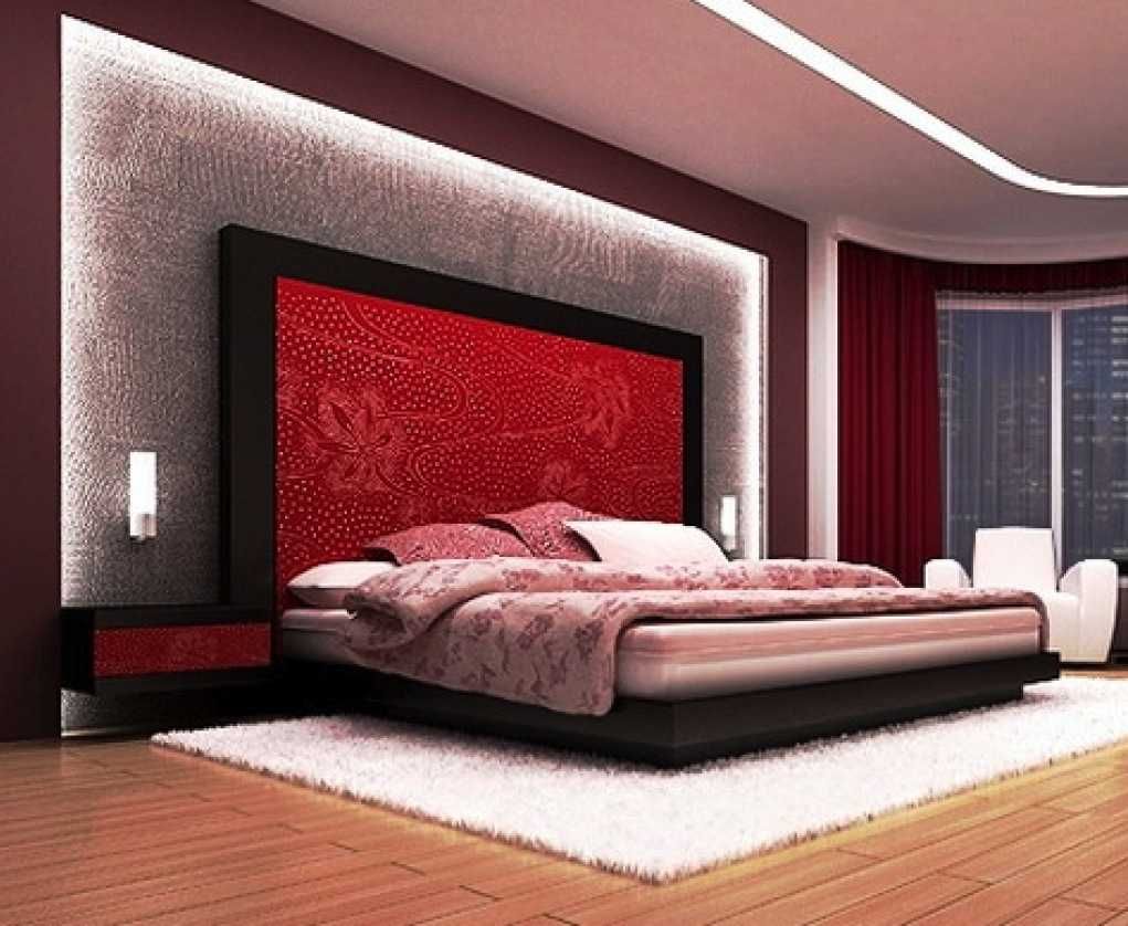 уникальный дизайн красной спальню