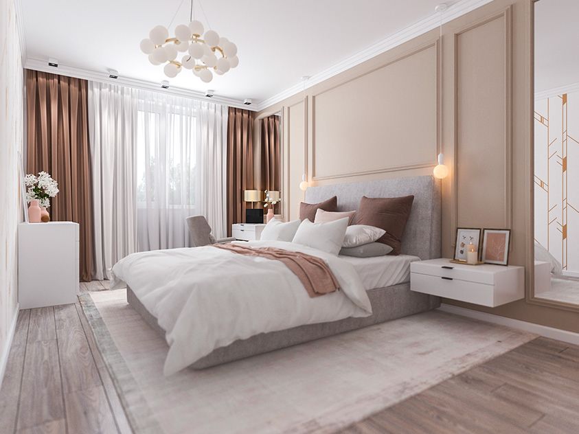 датская в стиле минимализм спальня