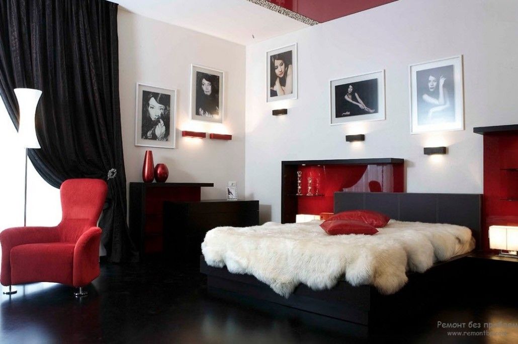 изысканная красная спальня