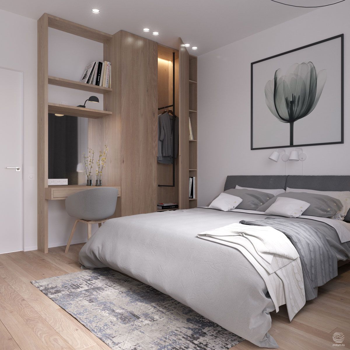 роскошная в скандинавском стиле спальня