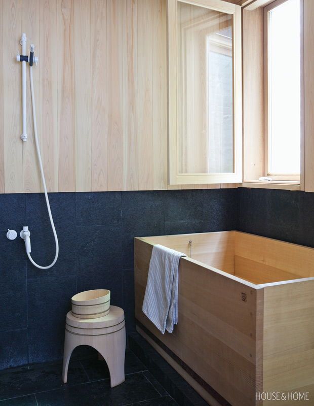 в японском стиле ванная в 3-комнатной квартире