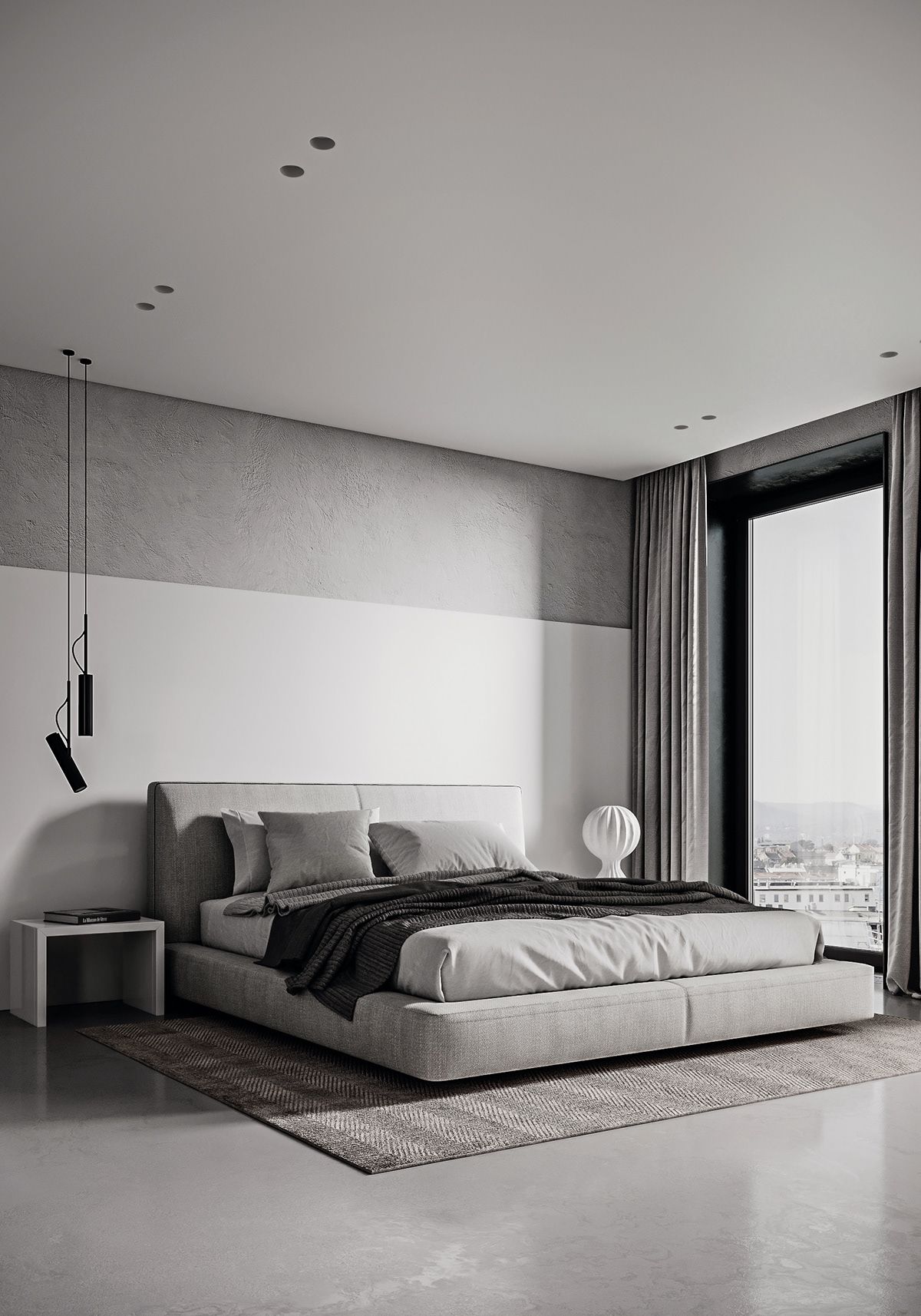 классическая в стиле минимализм спальня