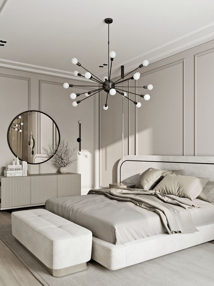 парижская в стиле неоклассика спальня