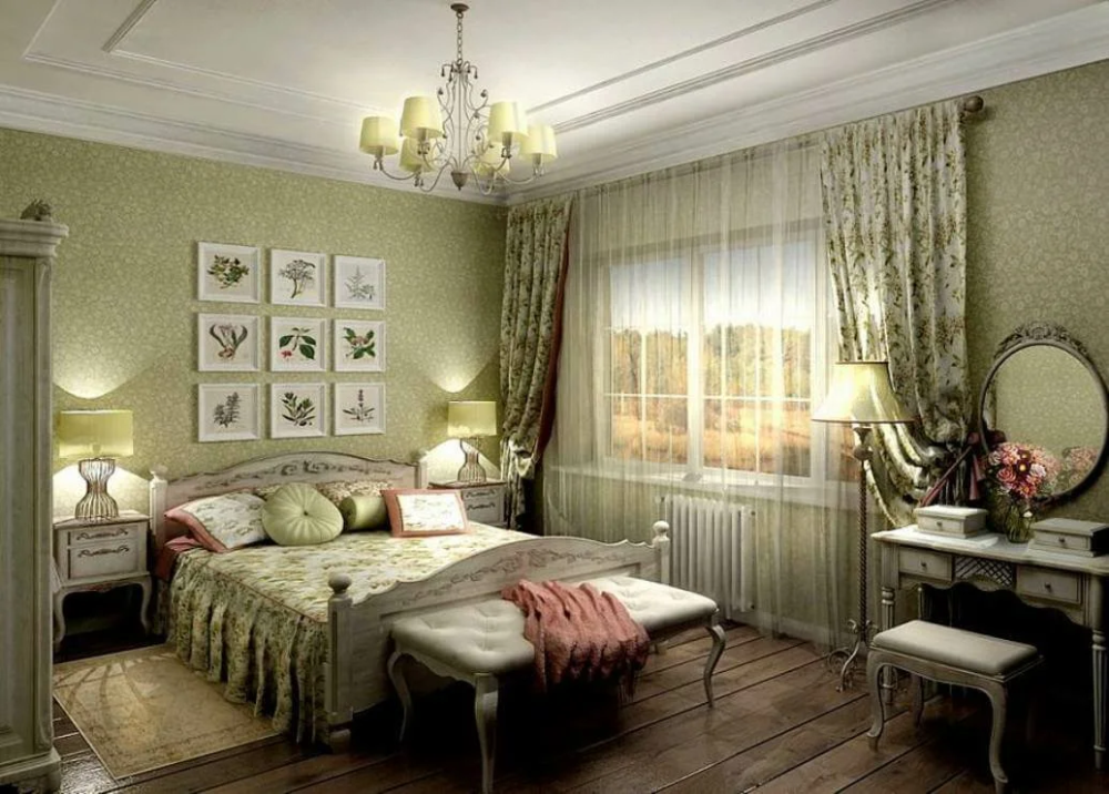 благородная в стиле прованс спальня