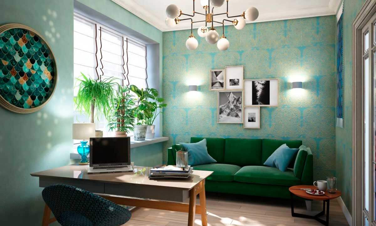 зеленый кабинет в квартире