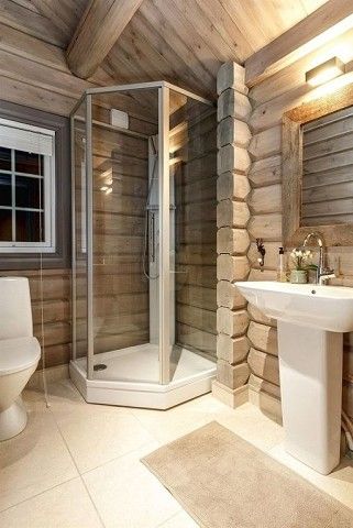 в деревенском стиле ванная в частном доме