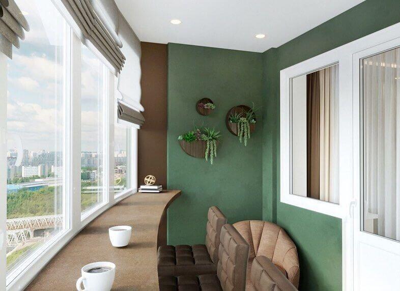 изысканный зеленый балкон