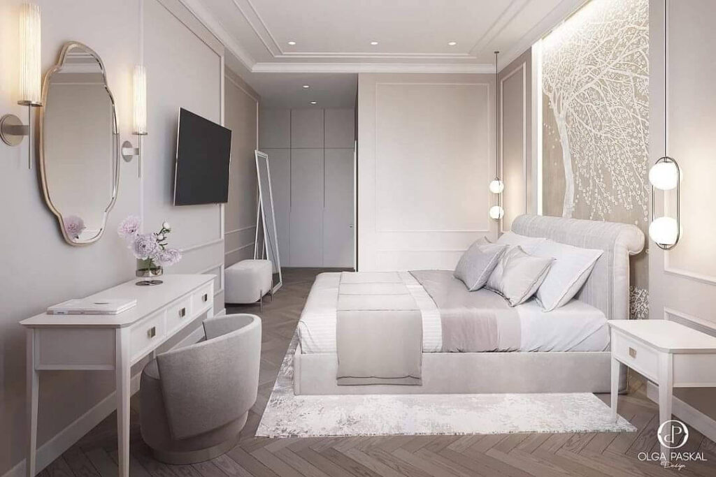 элегантная в классическом стиле спальня