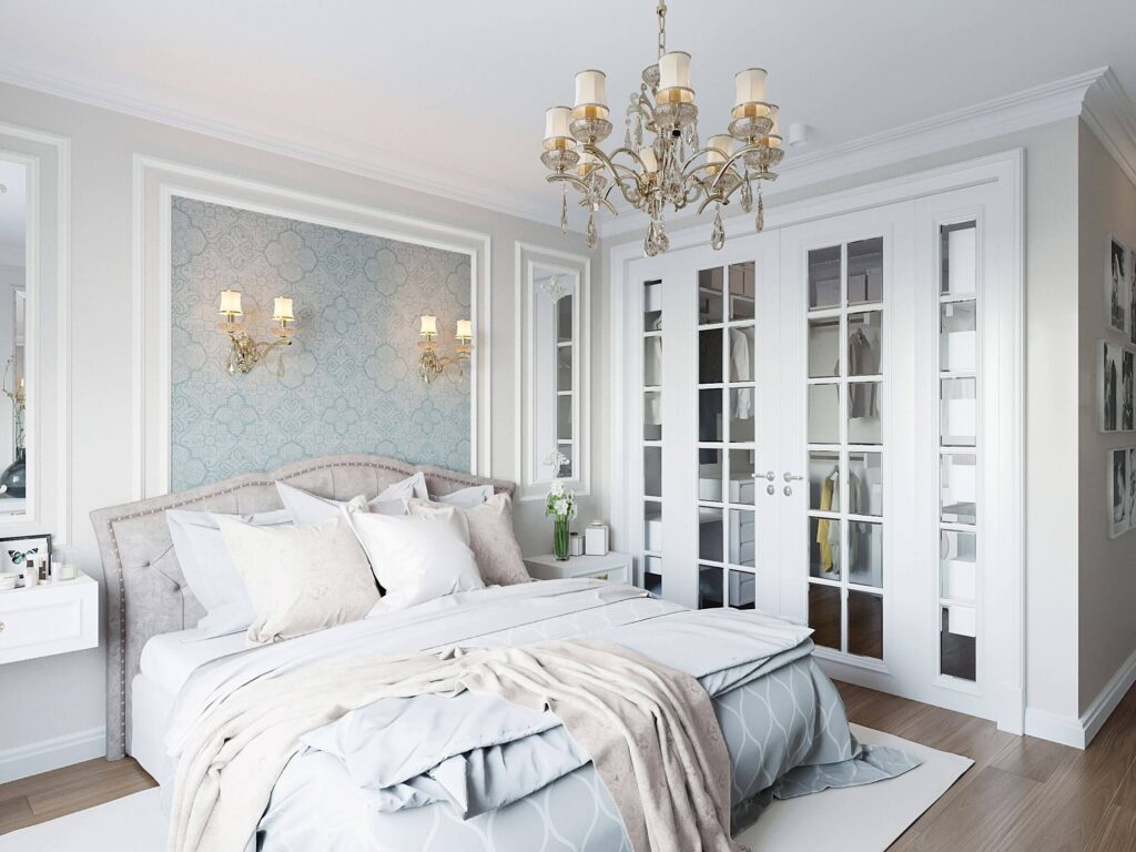 британская в классическом стиле спальня
