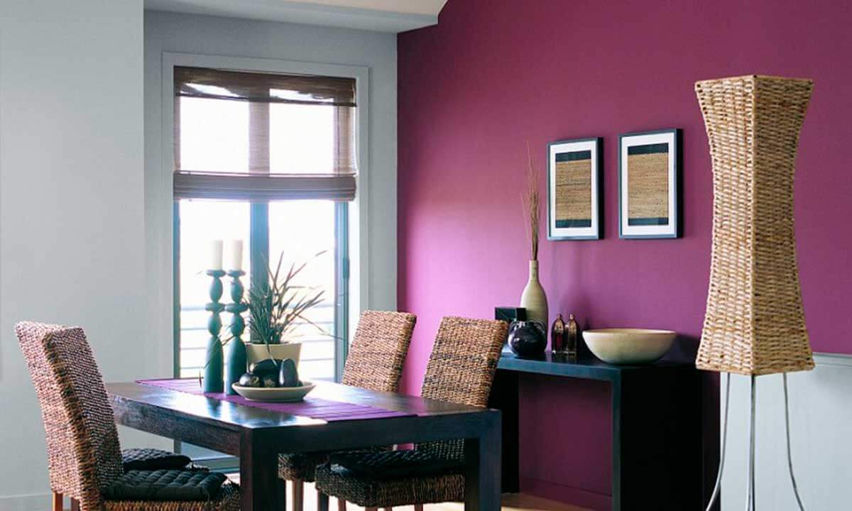 красивая фиолетовая столовая